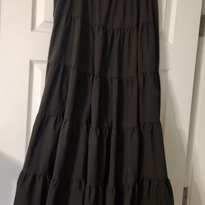 Flowy Black Tiered Skirt